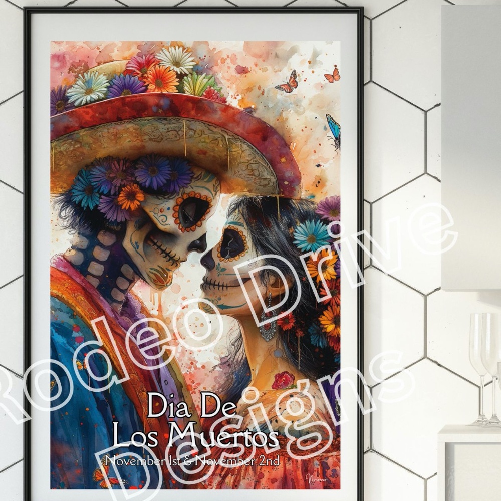 Dia De Los Muertos Stunning Day of the Dead Print 11x17  #DAY OF THE DEAD LOVE